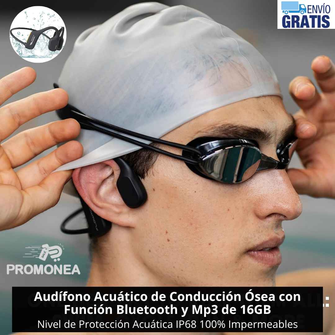 Audífono Acuático OPENEAR BONE X2 – Bluetooth 5.3, MP3 16GB, Conducción Ósea, IP68, Llamadas y Asistente de Voz