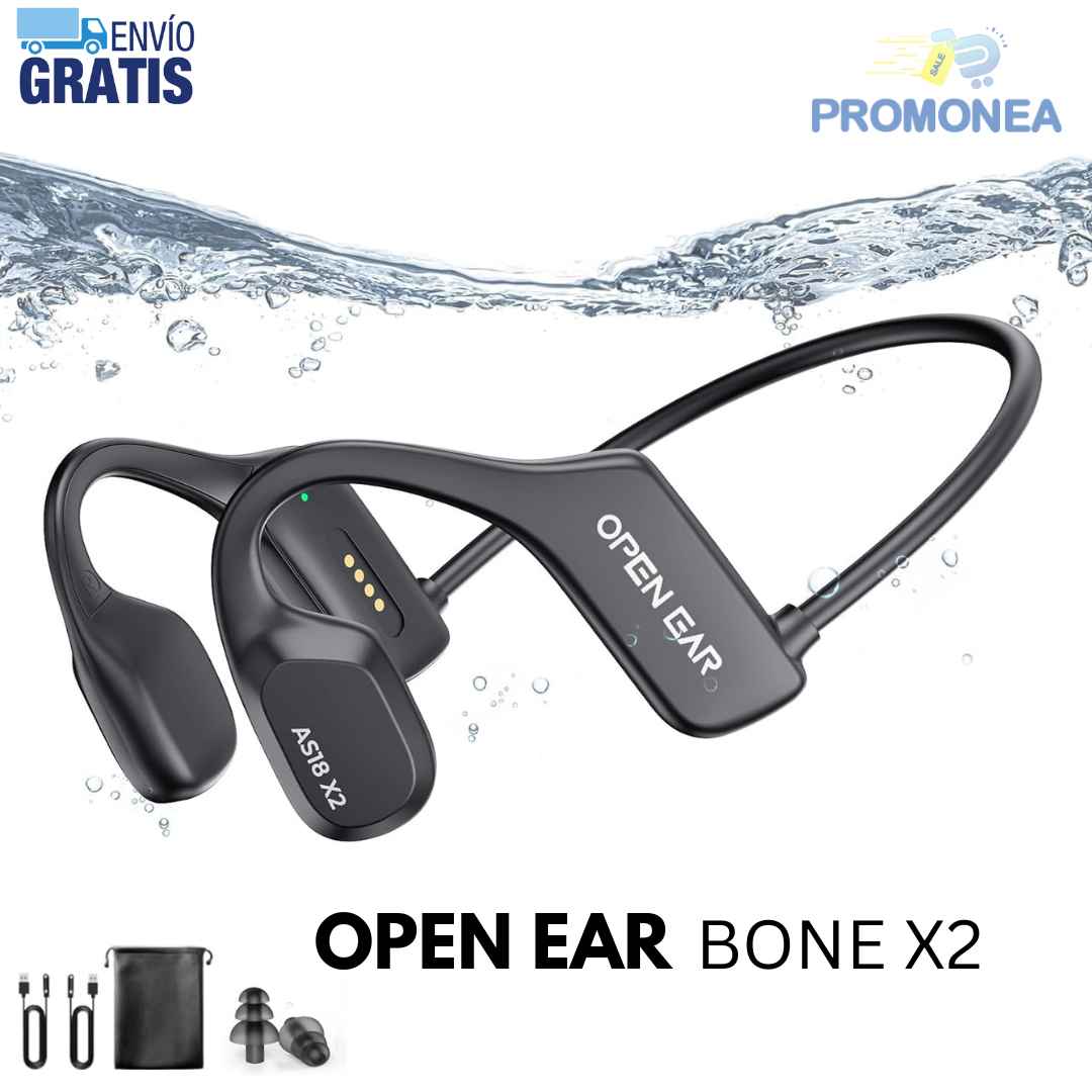 Audífono Acuático OPENEAR BONE X2 – Bluetooth 5.3, MP3 16GB, Conducción Ósea, IP68, Llamadas y Asistente de Voz
