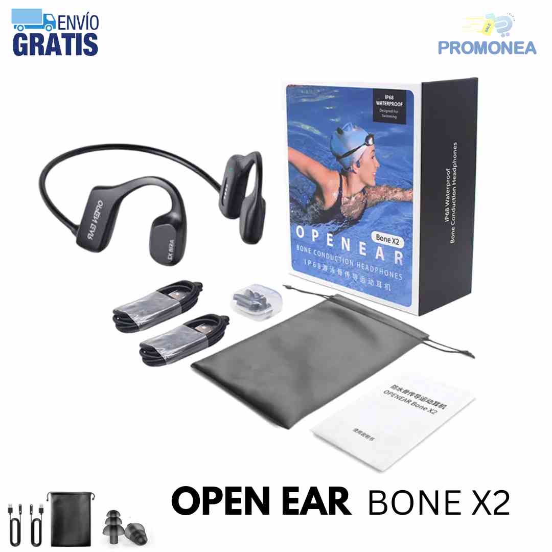 Audífono Acuático OPENEAR BONE X2 – Bluetooth 5.3, MP3 16GB, Conducción Ósea, IP68, Llamadas y Asistente de Voz